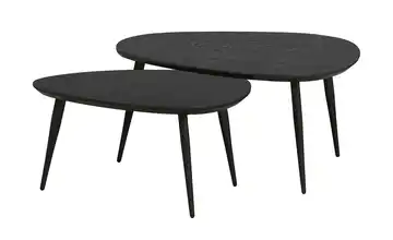 Primo Couchtisch 2er Set Eiche (Nachbildung), Schwarz