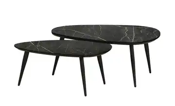 Primo Couchtisch 2er-Set XL Marmoroptik, Schwarz
