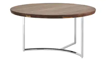 Couchtisch 37 cm Nussbaum verchromt