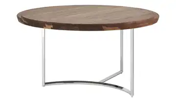 Couchtisch 42 cm Nussbaum verchromt