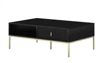 Couchtisch Schwarz Griffe und Gestell: Metall Goldfarben