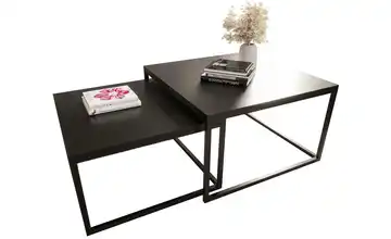 2er-Set eckige Couchtische Schwarz