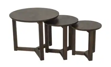 Couchtisch 3er Set Massivholz Eiche, Nussbaum (Nachbildung)