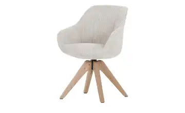 Drehsessel Beige Cordstoff fein