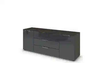 Sideboard Graphit Graphit Front: Glas, Oberboden: Dekor verchromt