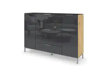 Highboard verchromt Graphit/Eiche Artisan (Nachbildung) 160 cm