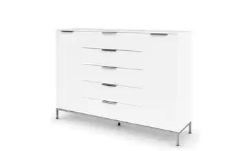 Highboard Weiß Front: Dekor, Oberboden: Dekor 160 cm verchromt