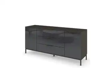 Sideboard Graphit Basaltgrau, Graphit Front: Glas, Oberboden: Dekor Graphit