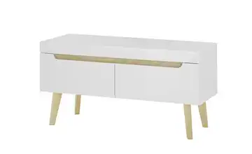 Lowboard 107 cm Weiß, Eiche (Nachbildung)