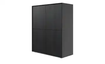 Highboard Eiche (Nachbildung), Schwarz