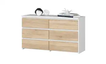 Kommode Weiß, Eiche Sonoma (Nachbildung)