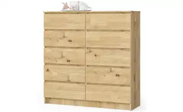 Kommode mit 10 Schubladen Eiche Artisan (Nachbildung)