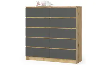 Kommode mit 10 Schubladen Eiche Artisan (Nachbildung), Graphit