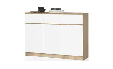 Highboard Eiche Sonoma (Nachbildung), Weiß