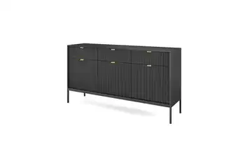 Sideboard 154 cm Schwarz 3 Stück