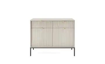 Sideboard 104 cm Beige, Schwarz 2 Stück