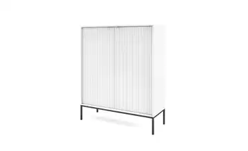 Highboard Weiß, Schwarz, Goldfarben