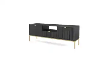Lowboard Schwarz, Goldfarben