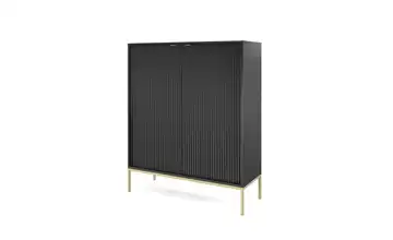 Highboard Schwarz, Goldfarben