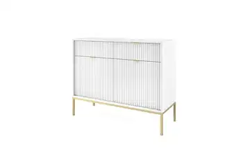 Sideboard 104 cm Weiß, Goldfarben 2 Stück
