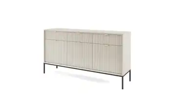 Sideboard 154 cm Beige, Schwarz 3 Stück