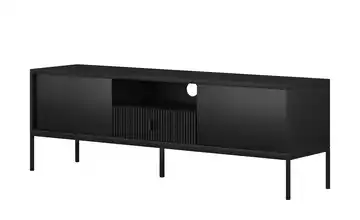 TV-Lowboard Schwarz Griffe und Gestell: Metall Schwarz