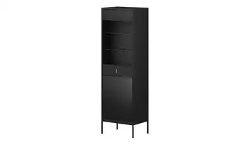 Vitrine Schwarz Griff: Metall Goldfarben, Gestell: Metall Schwarz