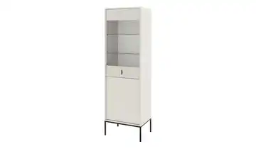 Vitrine kaschmirfarben Griff und Gestell: Metall Schwarz