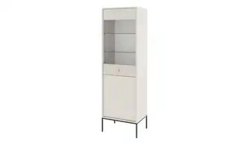 Vitrine kaschmirfarben Griff: Metall Goldfarben, Gestell: Metall Schwarz