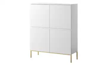 Highboard Weiß Goldfarben