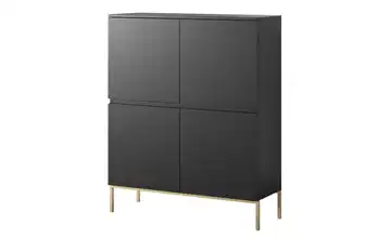 Highboard Schwarz Goldfarben