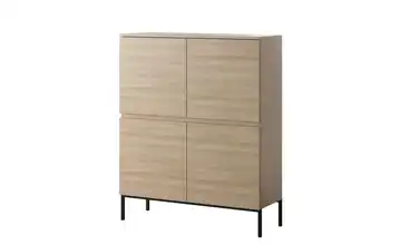 Highboard Eiche (Nachbildung) Schwarz