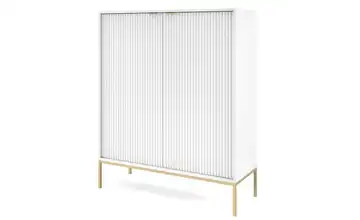 Highboard Weiß Goldfarben