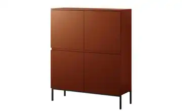 Highboard Ziegelrot Schwarz