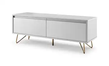 Lowboard Weiß, Goldfarben