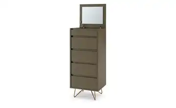 Kommode Grau, Goldfarben