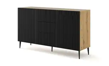 Sideboard Füße, konisch schmal Eiche Artisan (Nachbildung), Schwarz 150 cm Schwarz