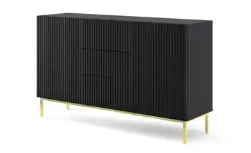 Sideboard Füße, eckig Schwarz 150 cm Goldfarben