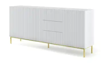 Sideboard Füße, eckig Weiß 200 cm Goldfarben