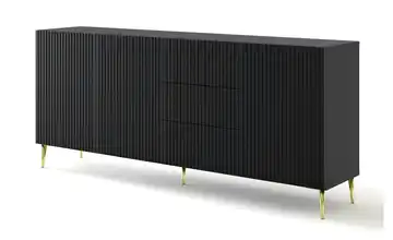 Sideboard Füße, konisch schmal Schwarz 200 cm Goldfarben