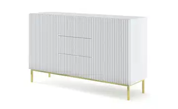 Sideboard Füße, eckig Weiß 150 cm Goldfarben