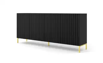 Sideboard 200 cm 4 Stück Schwarz