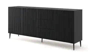 Sideboard Füße, konisch schmal Schwarz 200 cm Schwarz
