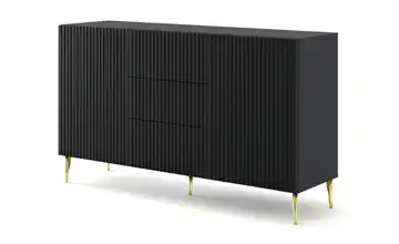 Sideboard Füße, konisch schmal Schwarz 150 cm Goldfarben
