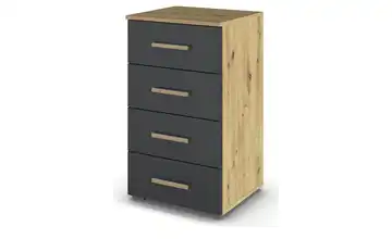 Kommode Eiche Artisan (Nachbildung), Basaltgrau, Dunkelgrau