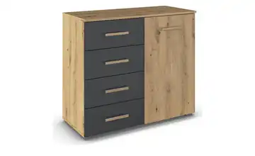 Sideboard Eiche Artisan (Nachbildung), Basaltgrau, Dunkelgrau