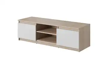 Lowboard Eiche Sonoma (Nachbildung), Weiß