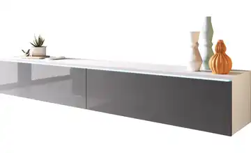 Lowboard Weiß, Grau, hochglanz