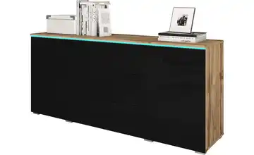 Sideboard Eiche (Nachbildung), Schwarz