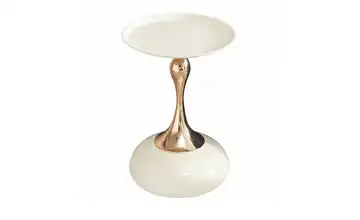 Beistelltisch Weiß, Goldfarben